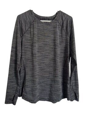 TEK Gear Workout Gear Size Medium Striped Ling Sleeve Tee Shirt Stretchy